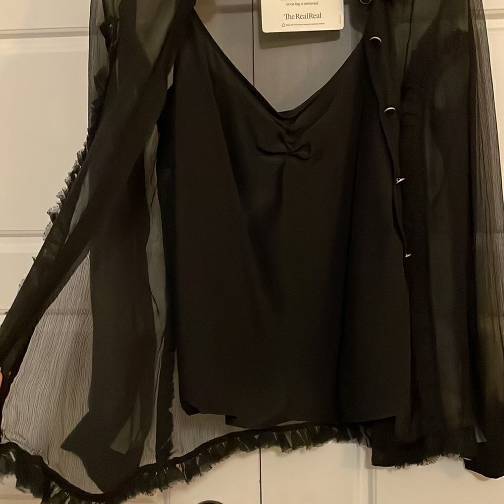 Fendi Black Sheer Button Down Shirt - image 6